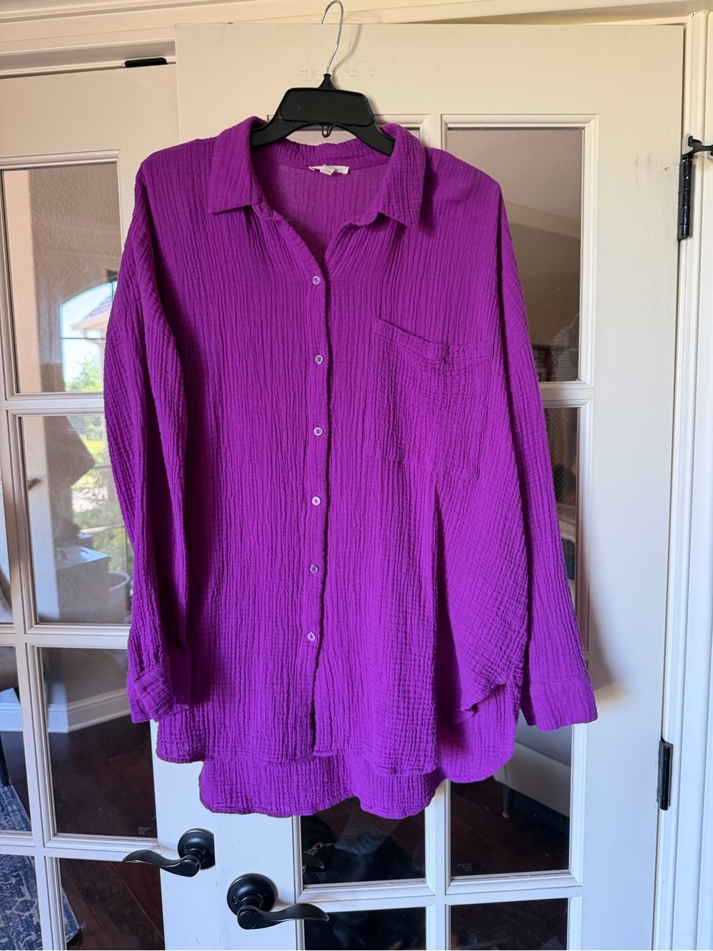 Eileen Fisher Purple Gauze Shirt XL